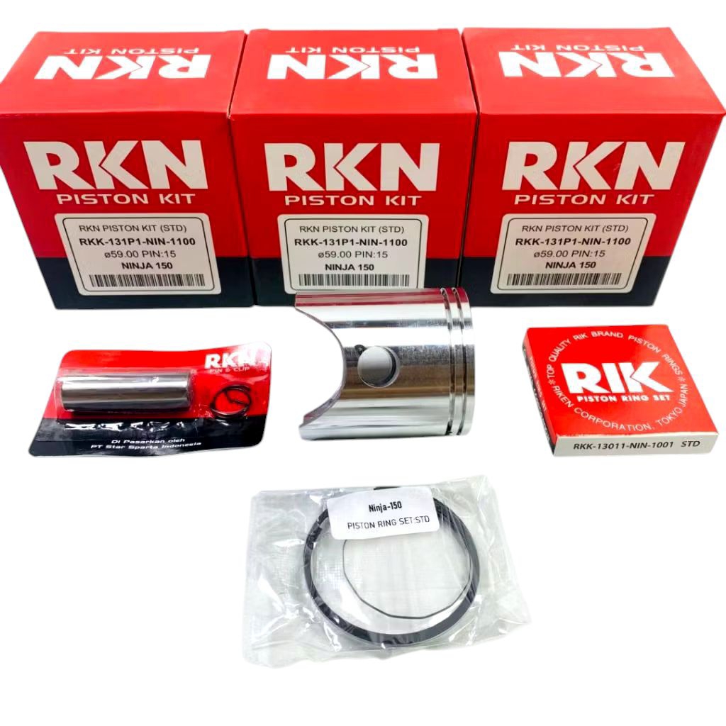 PISTON KIT SEKER SEHER PISTON SET KAWASAKI NINJA 150 OVERSIZE STANDART STD 50 100 MERK RKN