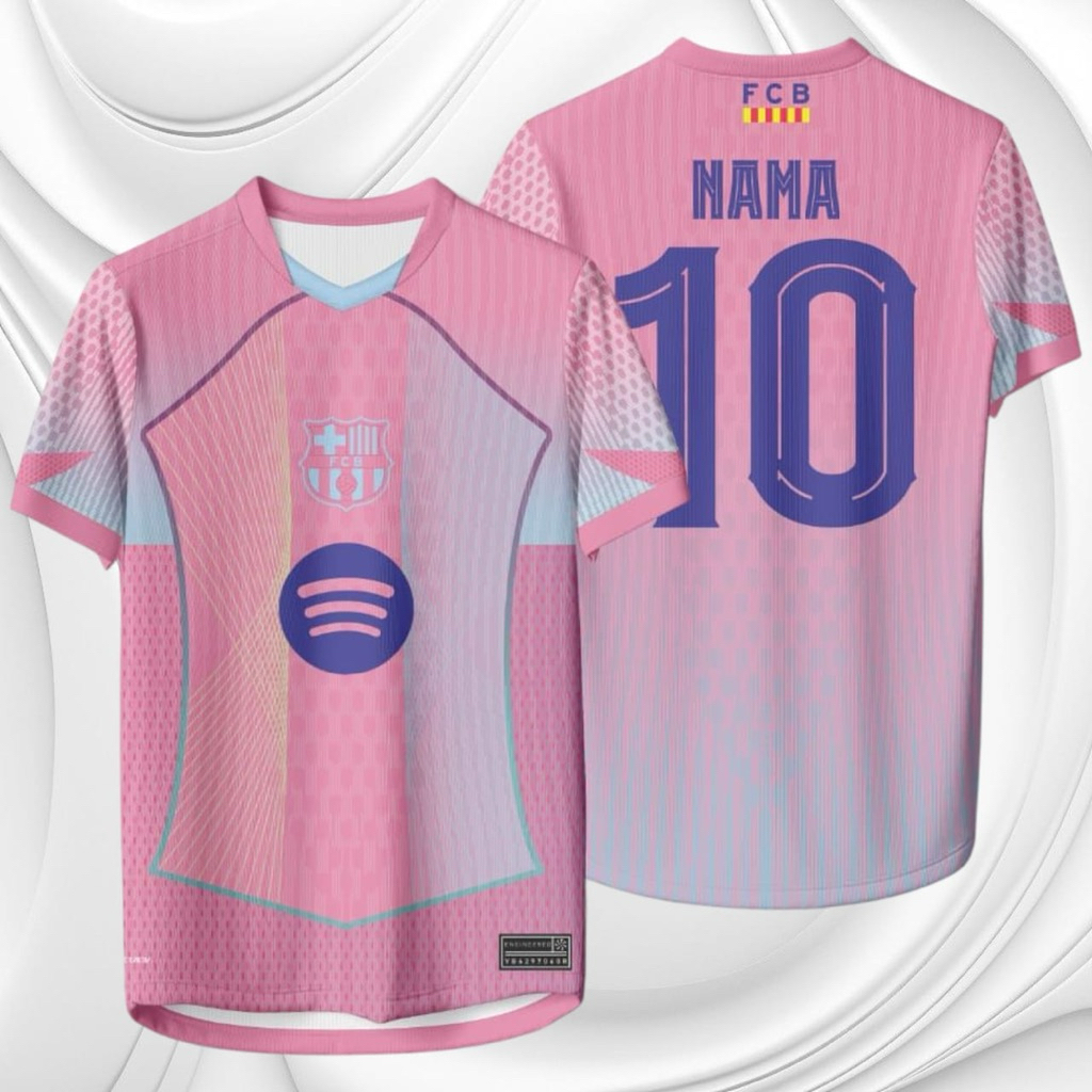 jersey barcelona spesial edition pink & hijau