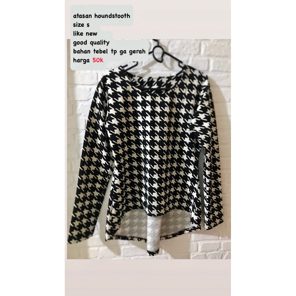 atasan houndstooth preloved