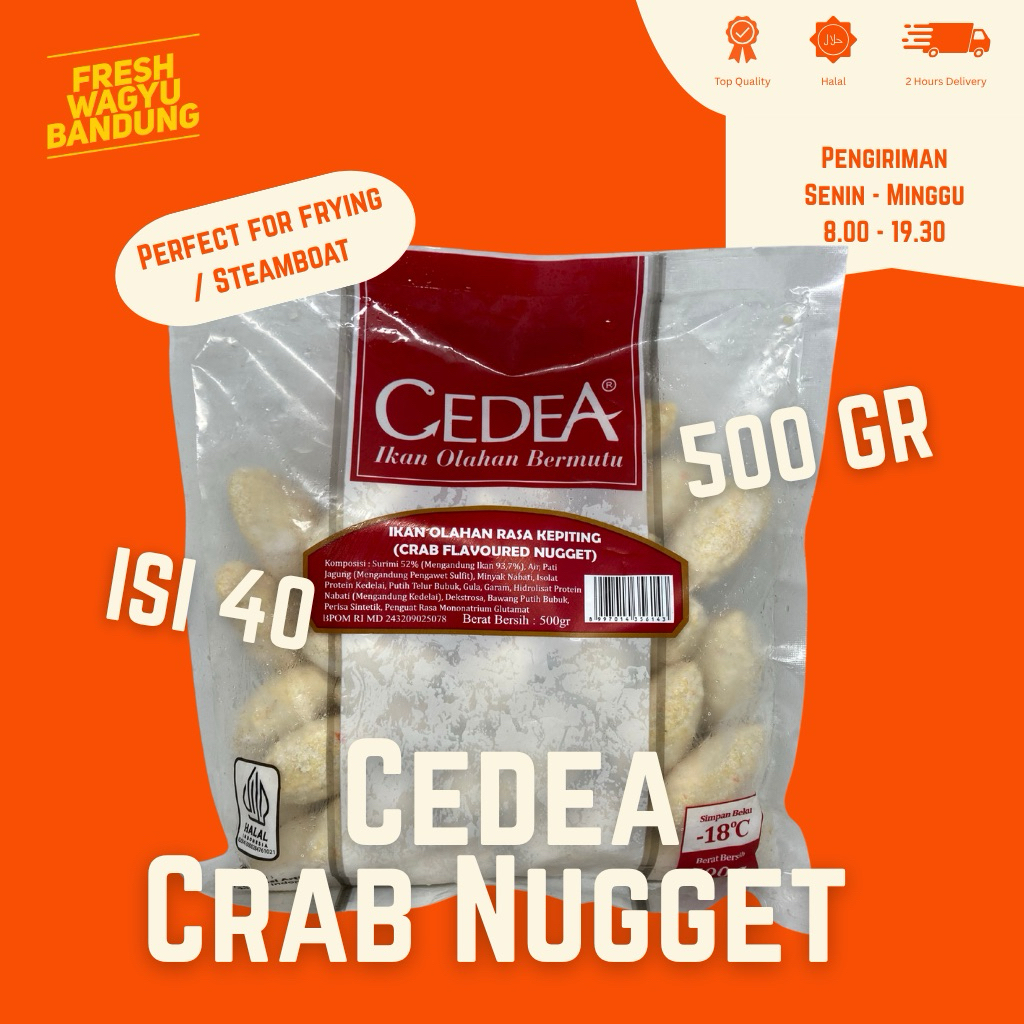 

CEDEA CRAB NUGGET SUKI STEAMBOAT SHABU Naget Kepiting Cedea 500g
