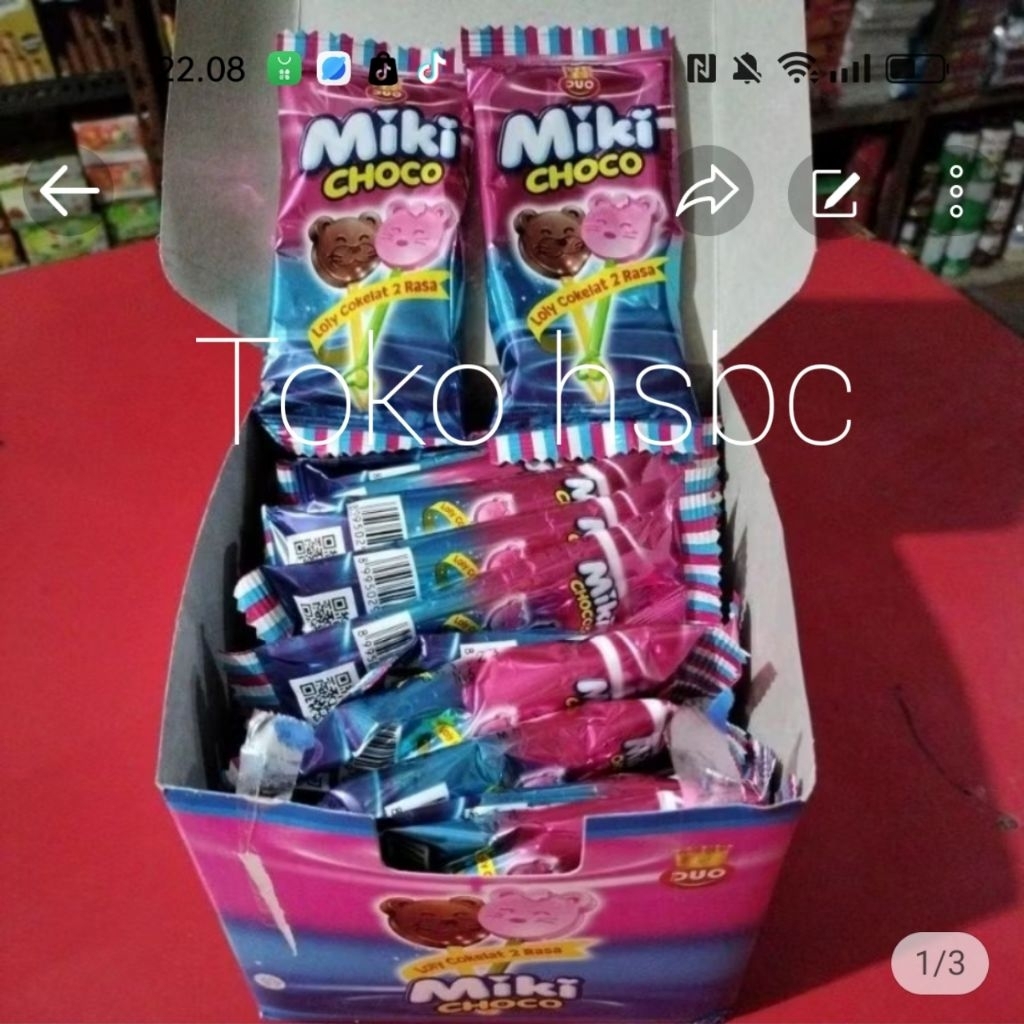 

MIKI CHOCO LOLY COKELAT 2 RASA ISI 24 PCS