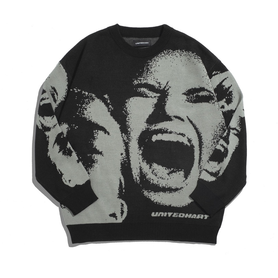Sweater Crewneck Basic UH Crewneck Knited  SCREAM