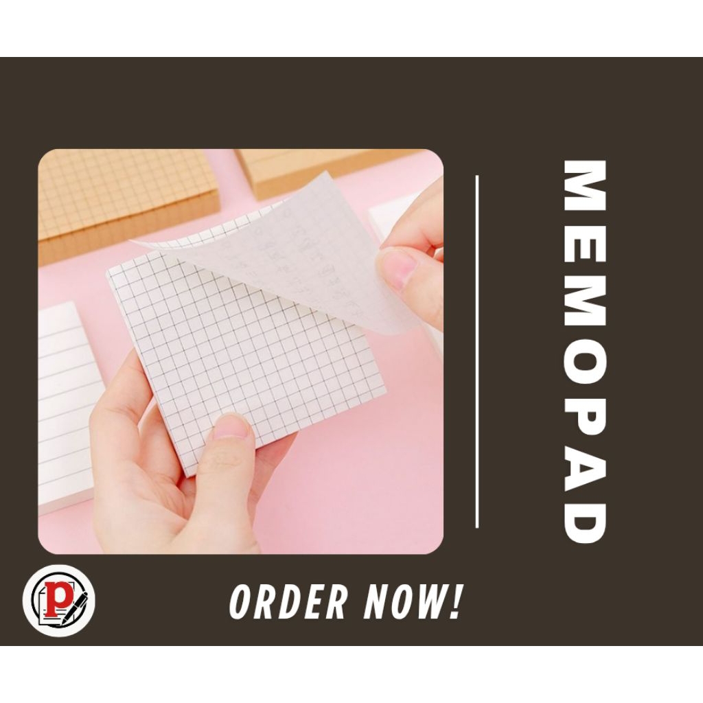 

Memoped grid line dot Memoped Craft Notepad Blank Polos Putih Coklat