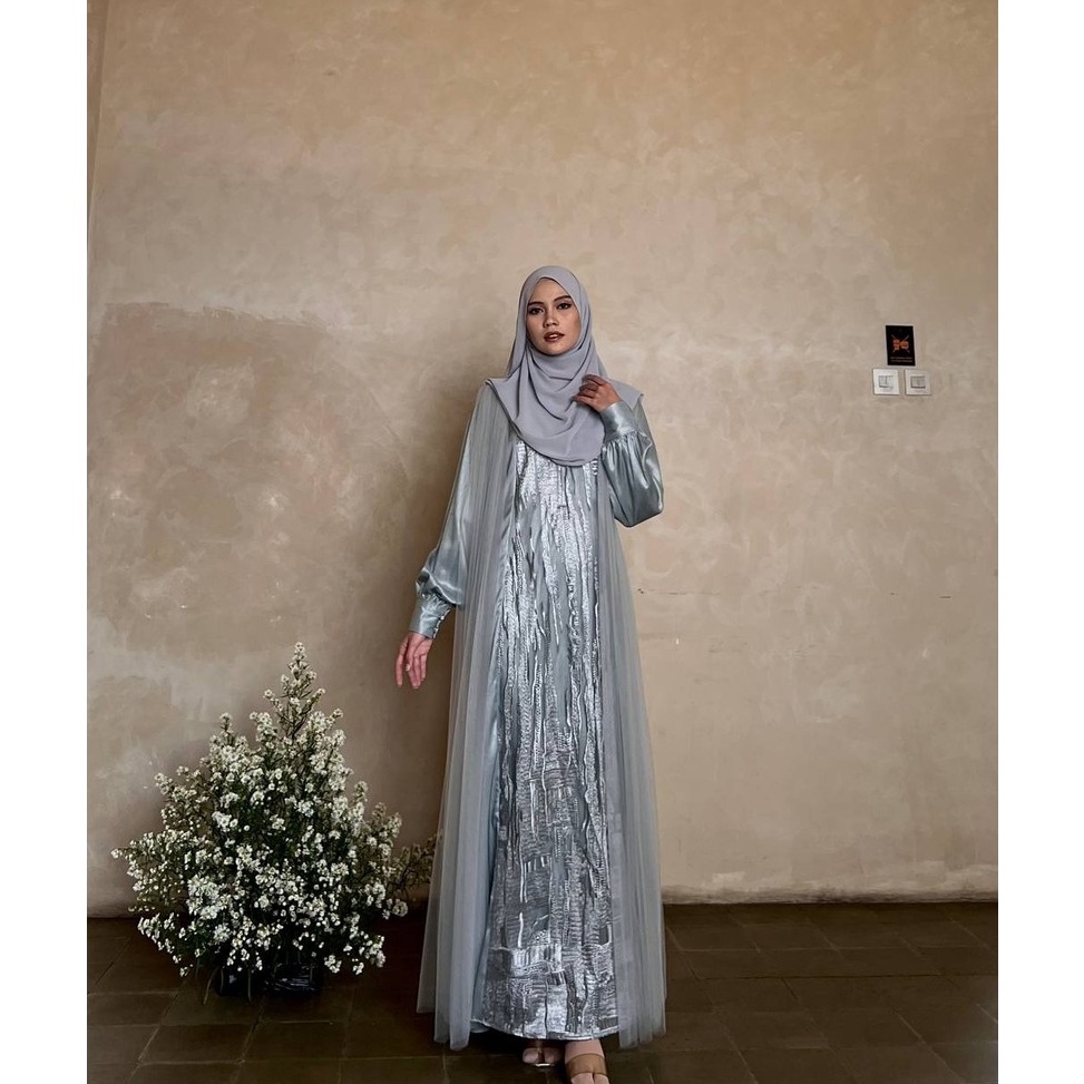 KODE H35A Evolvere  KEMALA DRESS Lebaran Brukat Tile Elegant Mewah