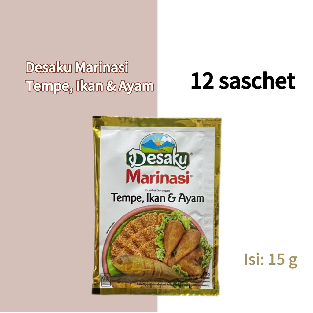 

Desaku Marinasi Bumbu Gorengan Tempe, Ikan & Ayam kemasan 15g (1 renceng)