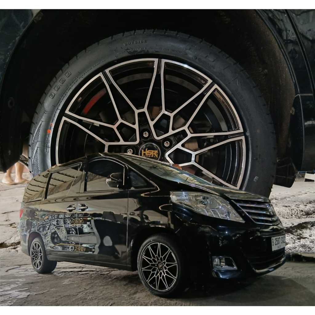 paket velg plus ban accelera 235 50 r18 untuk mobil alphard use velg hsr sumire ring 18