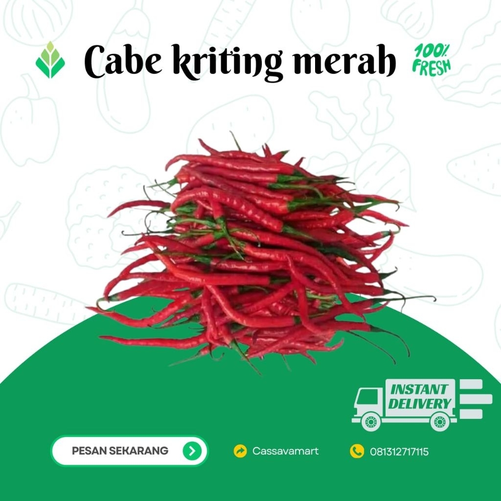 

Cabe kriting Merah 250 Gram-500 gram-1kilogram