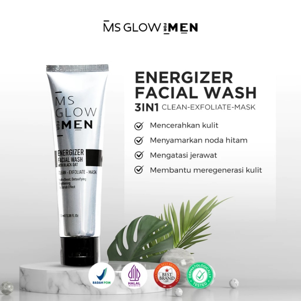 YRKS MS GLOW FOR MEN ENERGIZER FACIAL WASH / MS GLOW MEN FACIAL WASH