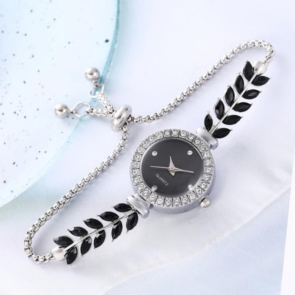 JAM TANGAN SERUT MEWAH GELANG SERUT WANITA JAM ANALOG ANTI AIR STAINLES STEEL