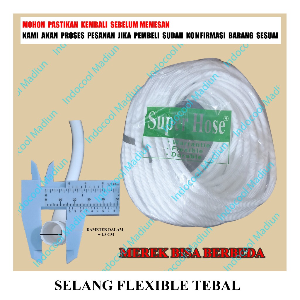 FT Selang Pembuangan air AC flexibel /selang drain FLEXIBLE TEBAL (1ROLL =50M)