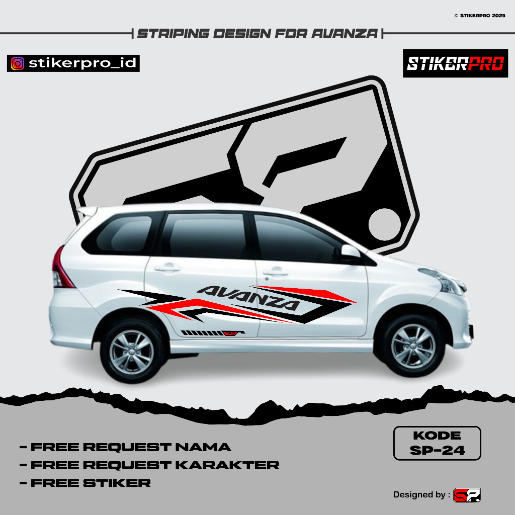 Stiker Striping Mobil Avanza Trd