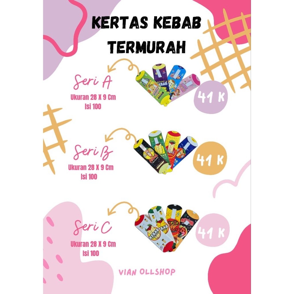 

Kertas Kebab Ivori Jumbo Termurah / Kemasan Kebab / Box Kebab - isi 100 lembar.