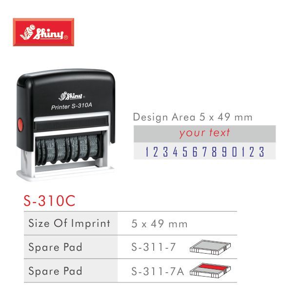 

Stempel Produksi Expired Shiny S-310C Text + Number / Custom Text / otomatis self ink