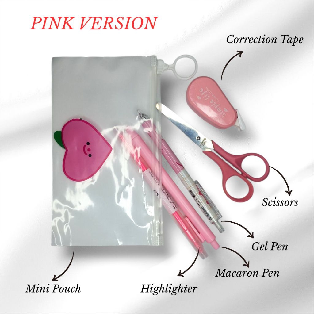 

Paket alat tulis mini 5 in 1 warna pink / hadiah ulang tahun/ kado/gift/hadiah kenaikan kelas/hadiah juara kelas/kado teman, sahabat, pacar