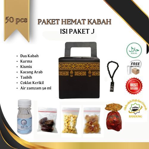 

Oleh Oleh Haji/Umroh Isi 50 Paket J Dus kabah, Botol+Air zam2, Kurma, Kacang, Kismis, Tasbih, Cotur