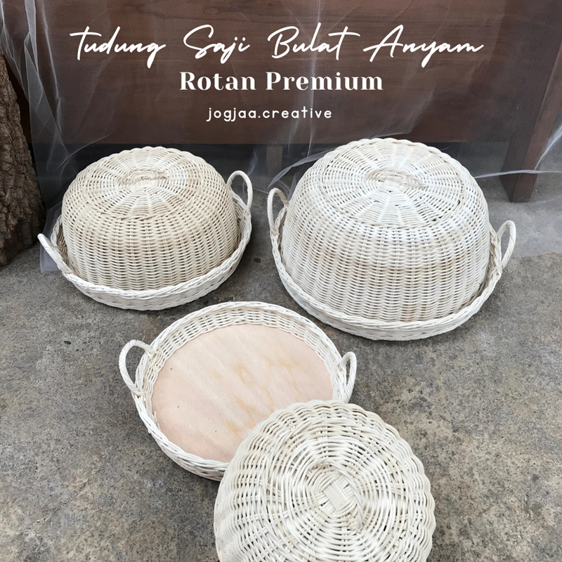 SET TUDUNG SAJI BULAT ROTAN | hantaran | seserahan | hampers | rotan premium | keranjang rotan