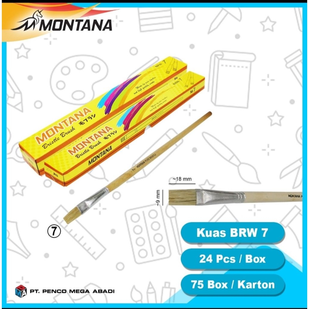 

24Pcs Kuas Lukis No 7 Montana - Kuas Lukis Montana No 7 BRW-7