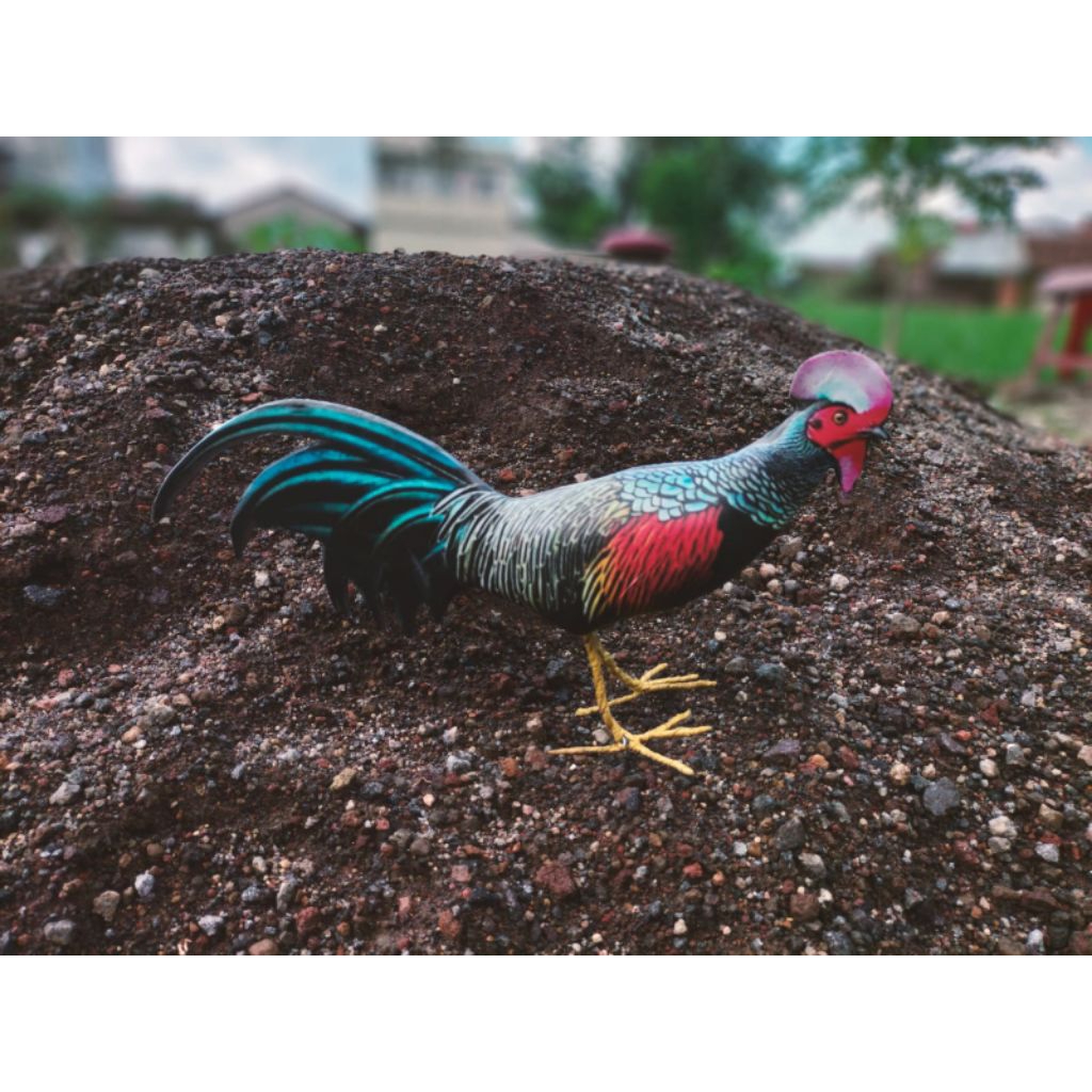 PATUNG JONTROT AYAM HUTAN HIJAU - JONTROT AYAM HUTAN HIJAU MIRIP ASLI