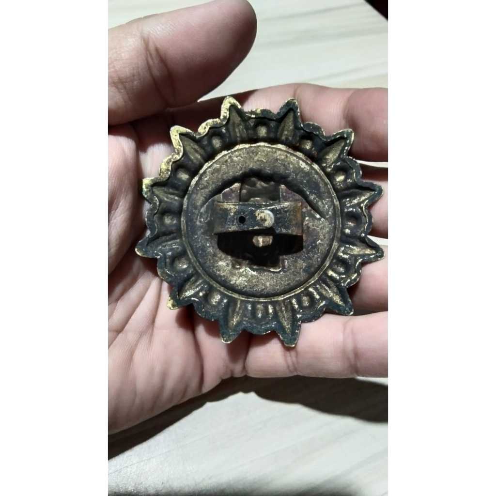 Bross Kepala Matahari Kuningan Kuno Jadul Antik