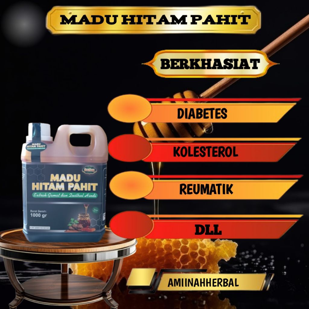 

Madu Hitam Pahit THERAPIST plus ramuan Herbal 1kg (KEMASAN BARU)
