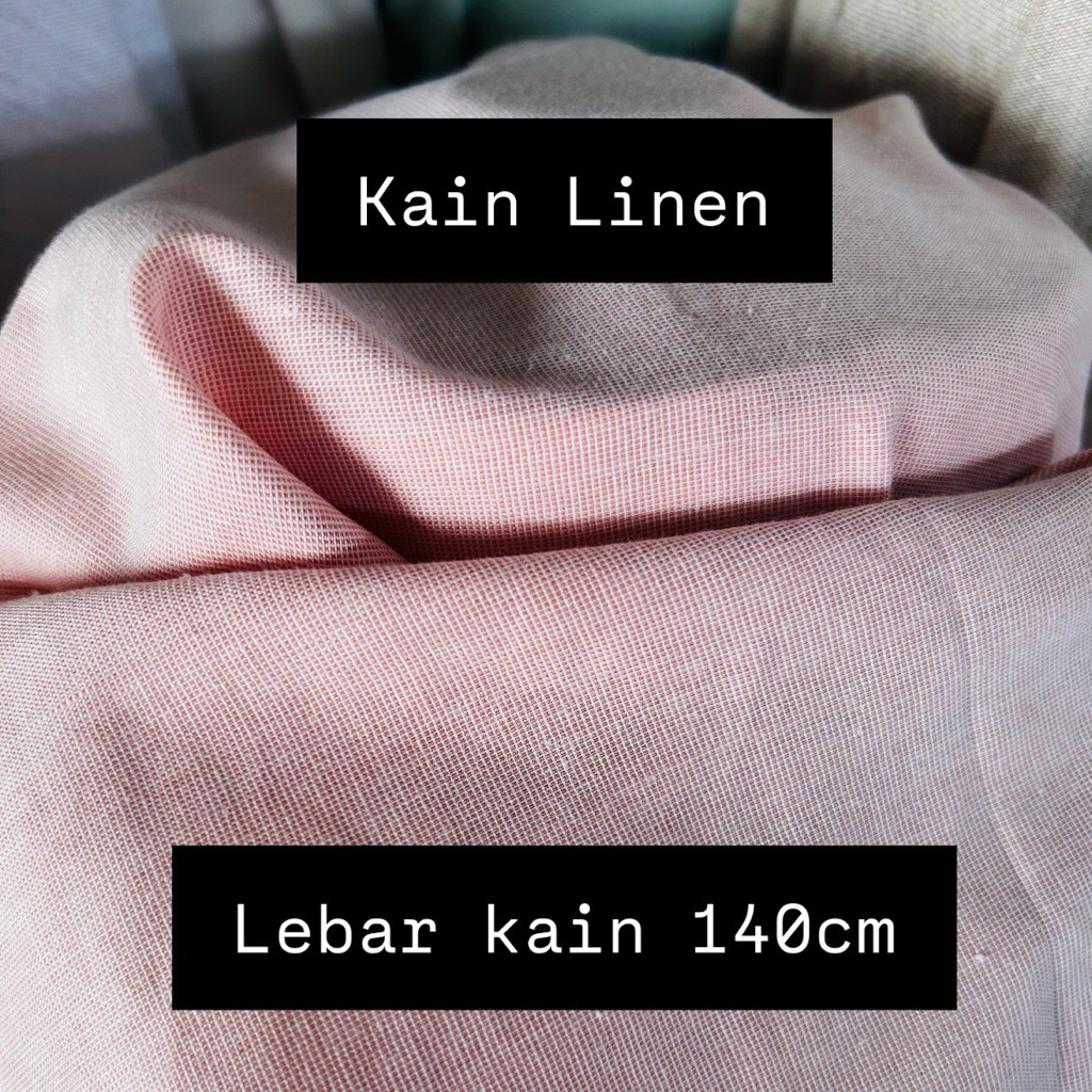 kain/bahan linen warna salam/linen tebal/linen import/linen premium/bahan bagus dan adem/