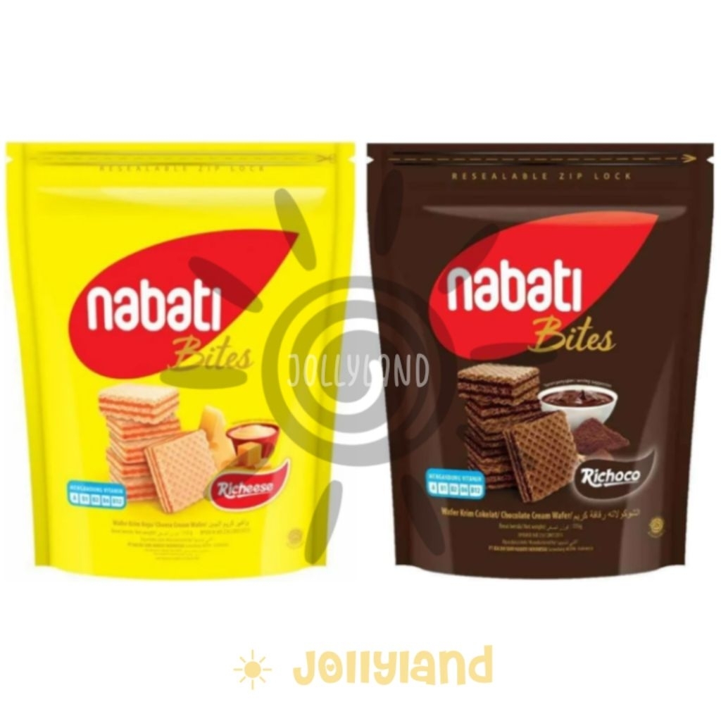 

‼️TERMURAH‼️ Nabati Bites Richeese Richoco Biskuit Wafer Bite Size Keju Coklat 115g Pouch Resealable Ziplock