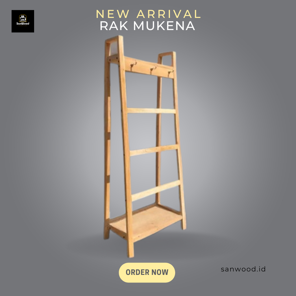 Rak Mukena Dan Sajadah Alquran Minimalis Finishing Cat Stand Aesthetic Rak Jilbab Peralatan Sholat