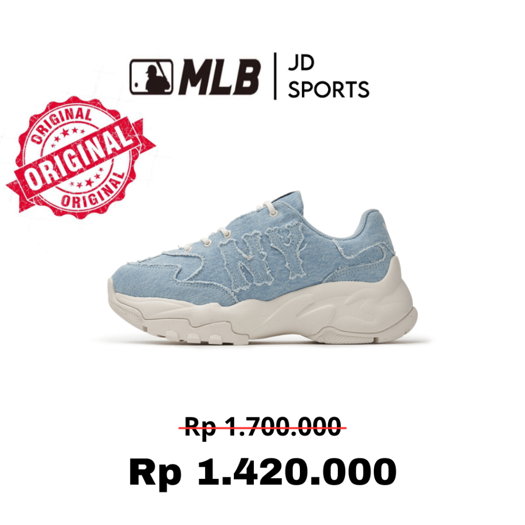 Sneakers MLB Bigball Chunky NY Yankees Denim Blue Women Original