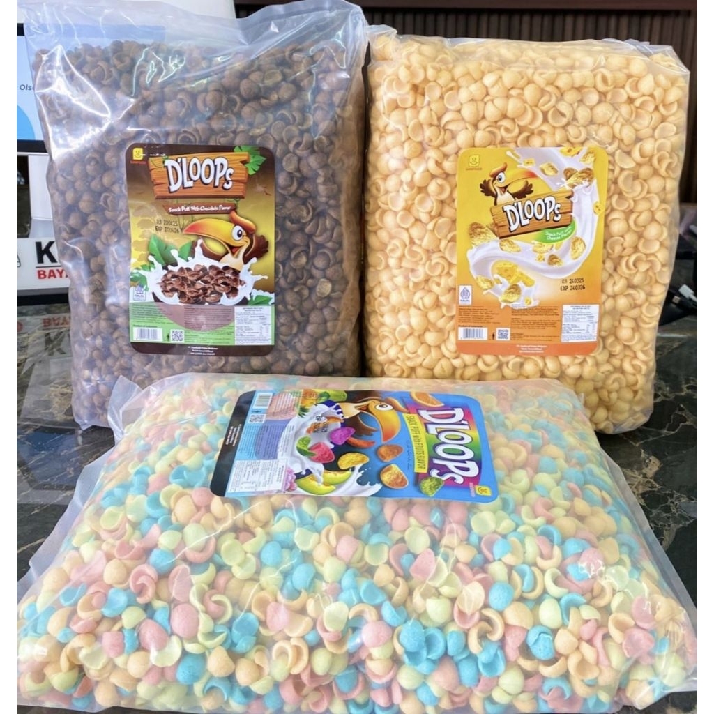 

D'LOOPS SEREAL RASA BUAH, COKELAT, KEJU KEMASAN 250GR & 1000GR
