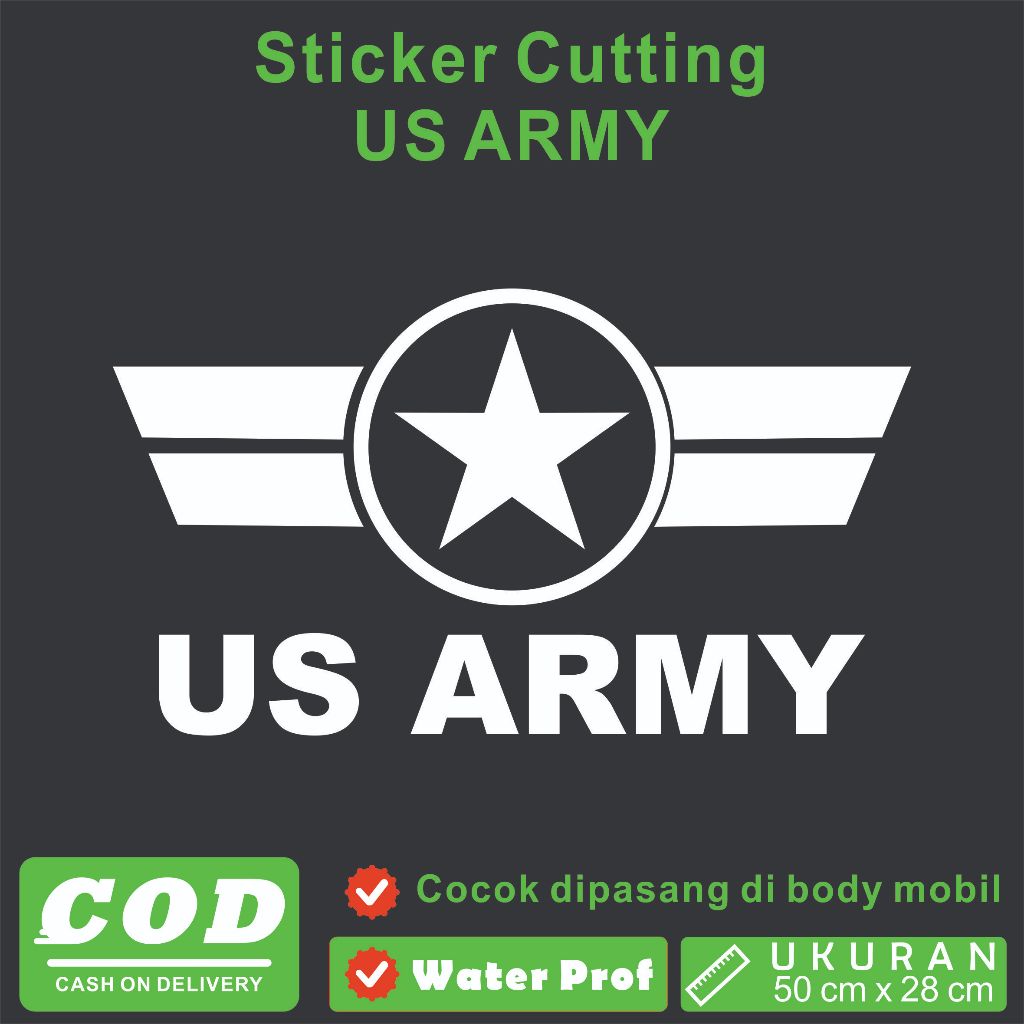 Sticker US Army, Sticker Jeep, Sticker US Army Bintang