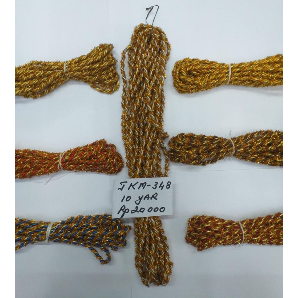 

TALI KERTAS MAS (TKM-348) per 10 yar, tebal 5mm, Ada 7 Warna pilihan.