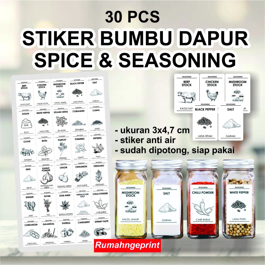 

35 pcs STIKER WATERPROOF ANTI AIR LABEL BUMBU