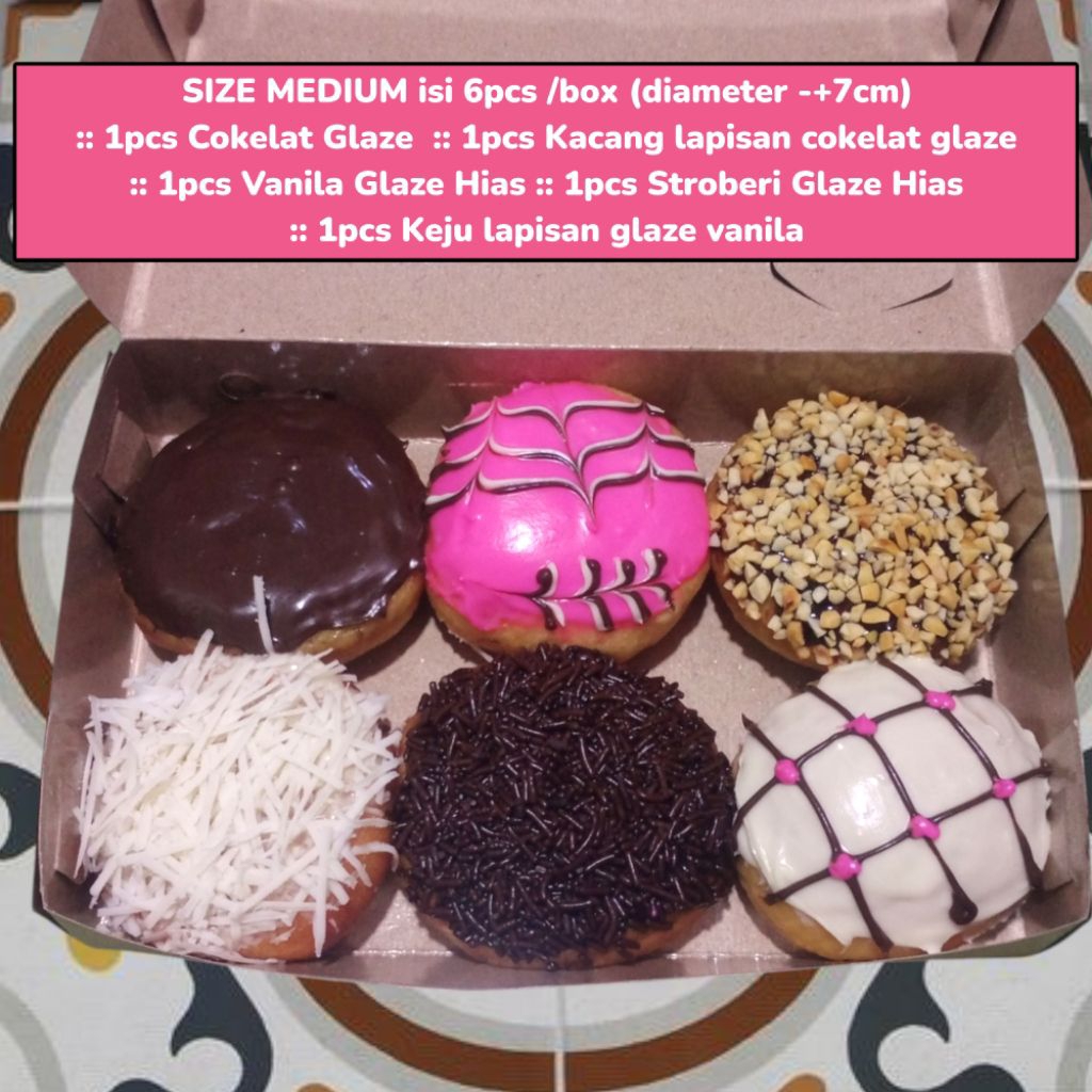 

FRESH DONUTS - Donat medium per box isi 6pcs