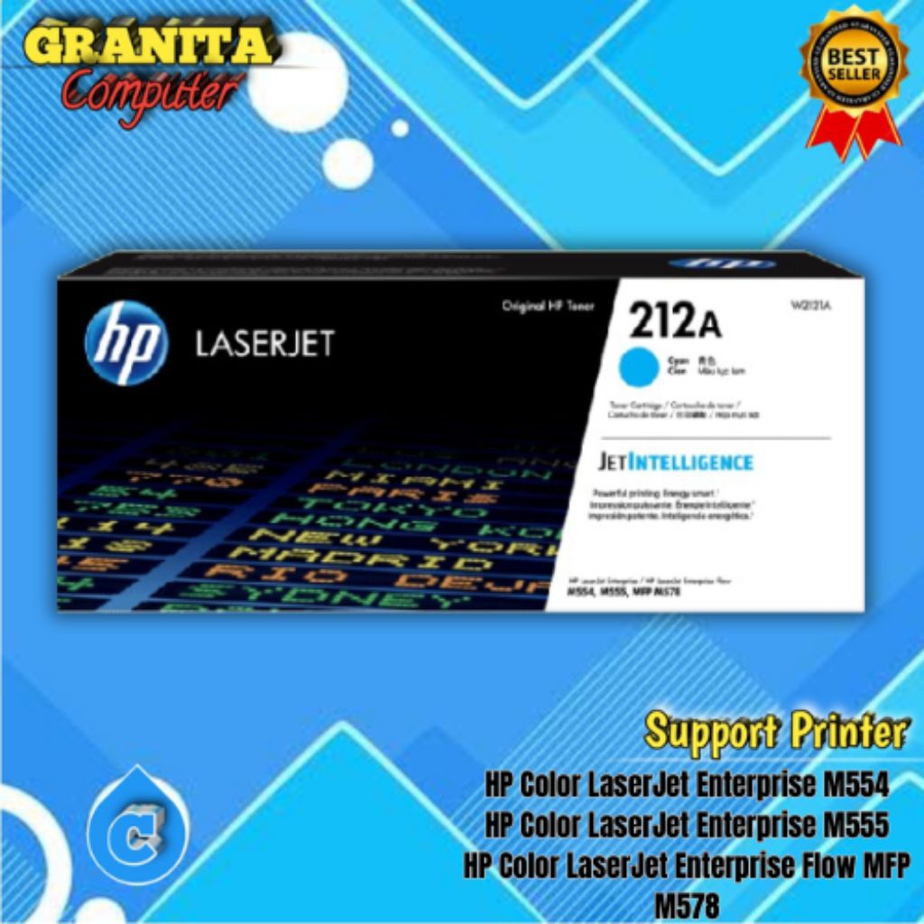 Toner HP LaserJet 212A Cyan Original For Printer HP Color LaserJet Enterprise M554HP Color LaserJet 
