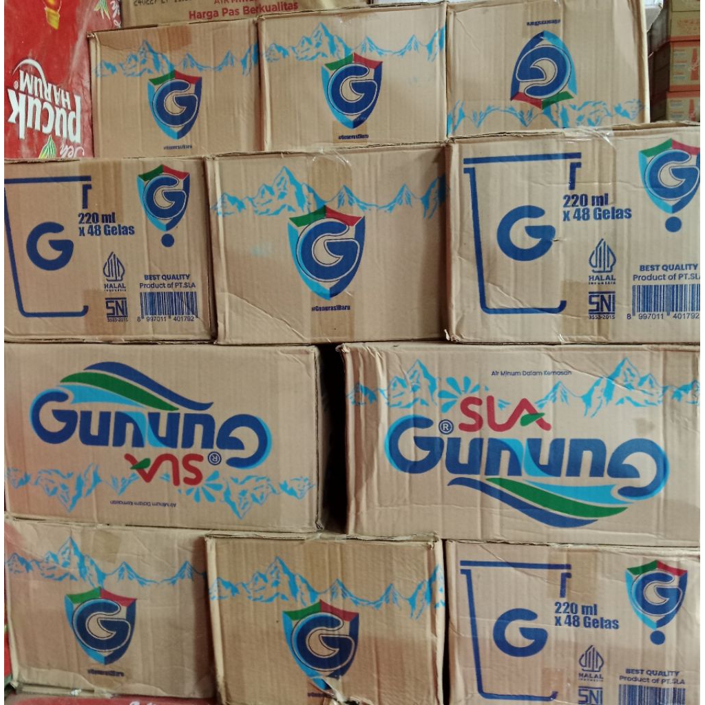 

Air mineral SLA Gunung gelas 220 ml isi 48 cup
