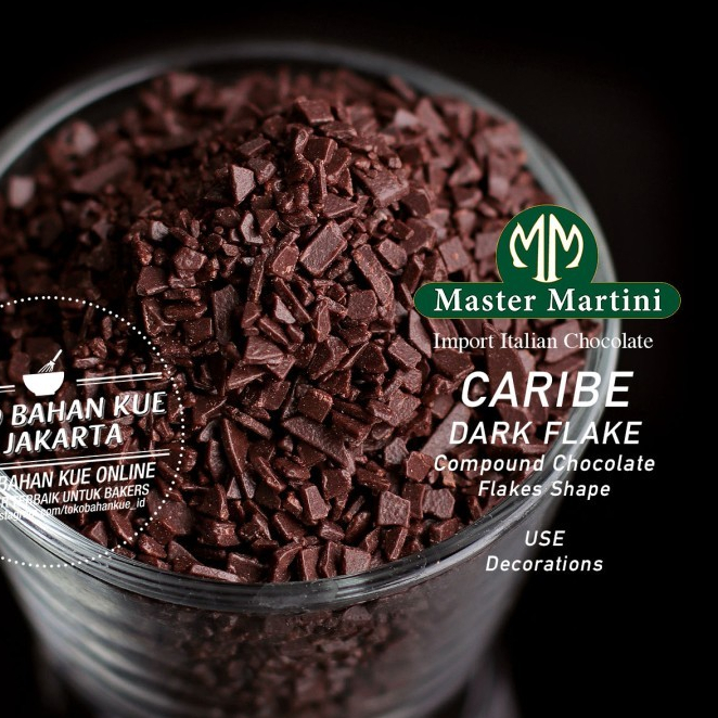 

Master Martini Caribe Dark Flake 250gr Chocolate Flakes Dark Compound Coklat Topping Cokelat Serpihan