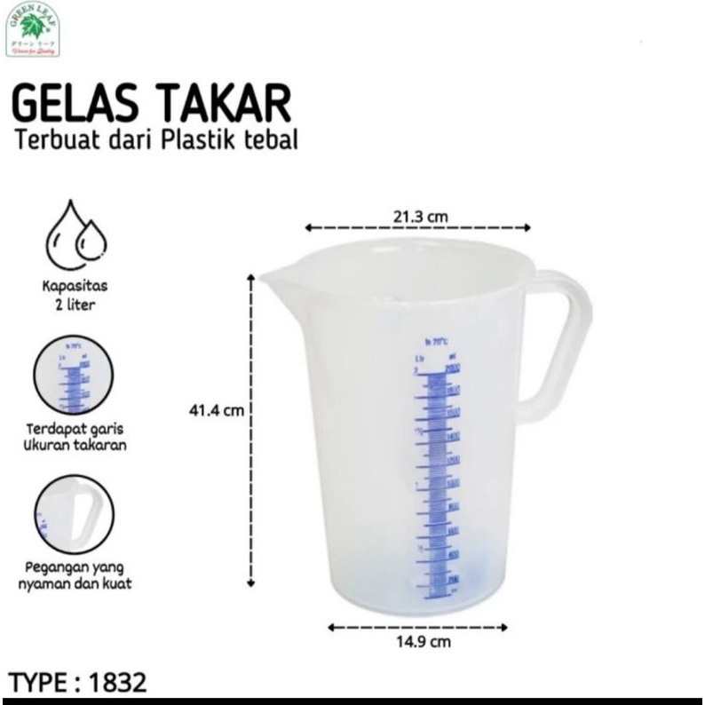 Gelas Takar 2 Liter Greenleaf 1832