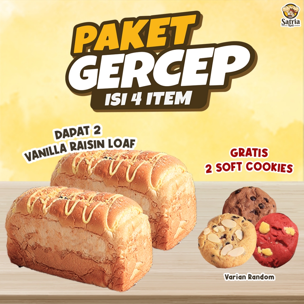 

[PAKET GERCEP] 2 Vanilla Raisin Jumbo FREE 2 pcs Soft Cookies