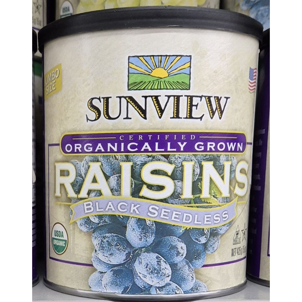 

Kismis Hitam Organik Tanpa Biji SUNVIEW Organically Grown Raisins Black Seedless 425g - HK.