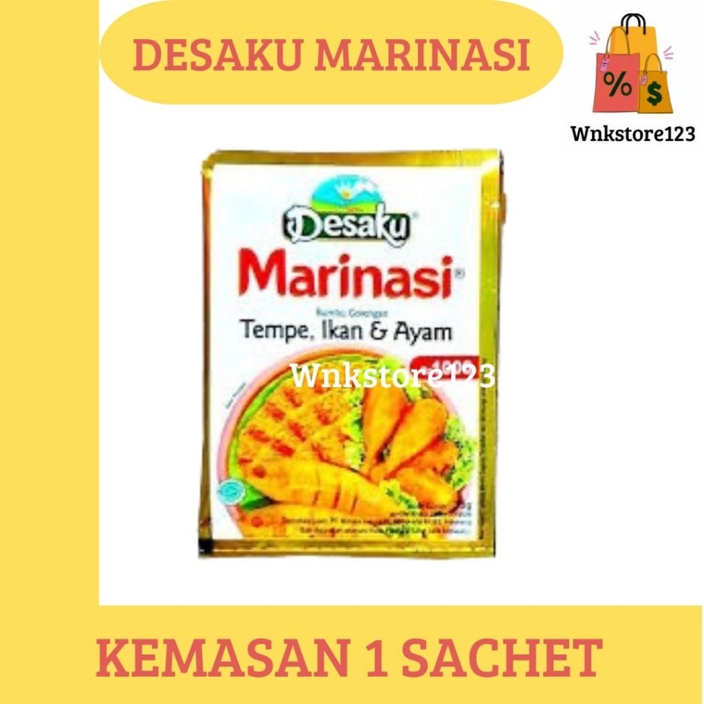 

Desaku bumbu marinasi tempe,ikan,ayam kemasan 1000 12,5gram