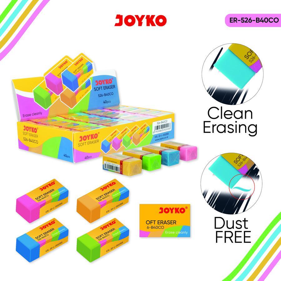

[1 BOX / 40 PCS] Eraser / Penghapus Joyko 526-B40CO