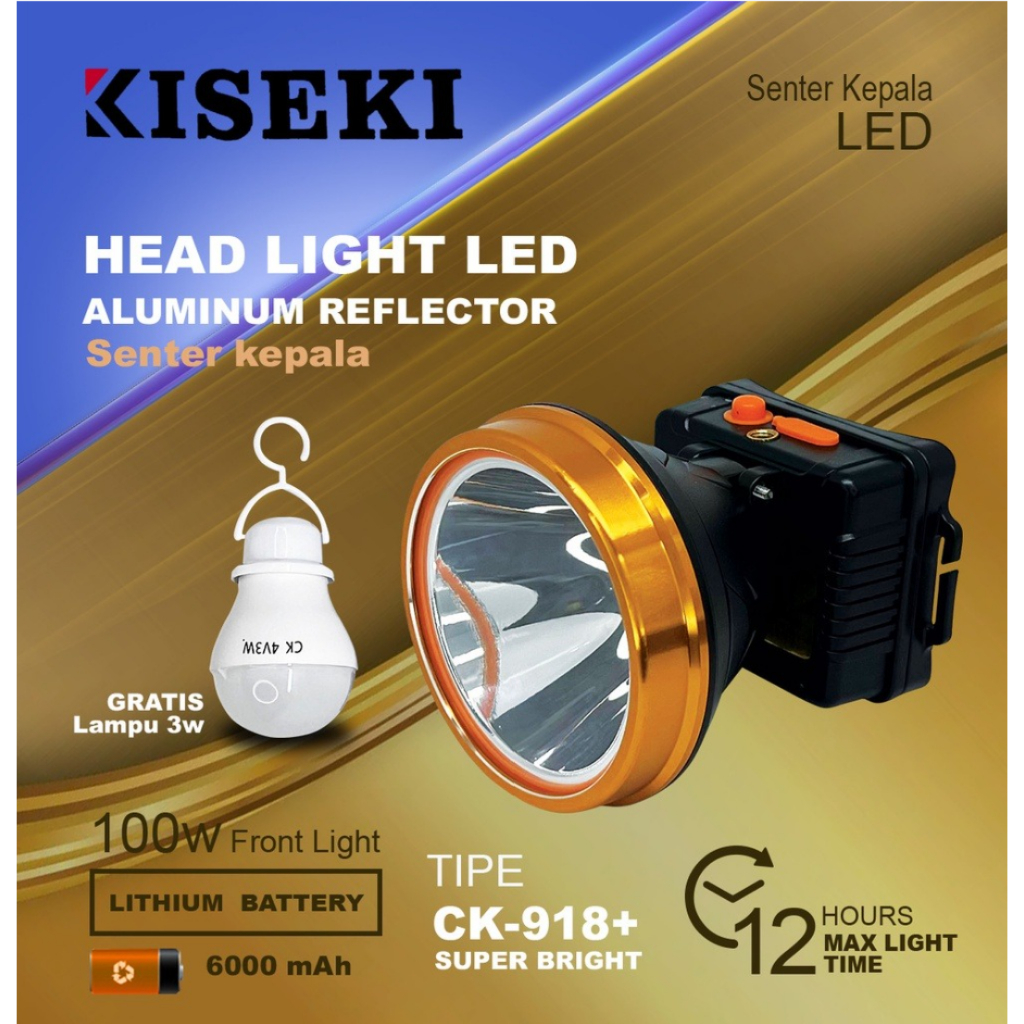 KISEKI Senter Kepala CK-918+ 100 Watt
