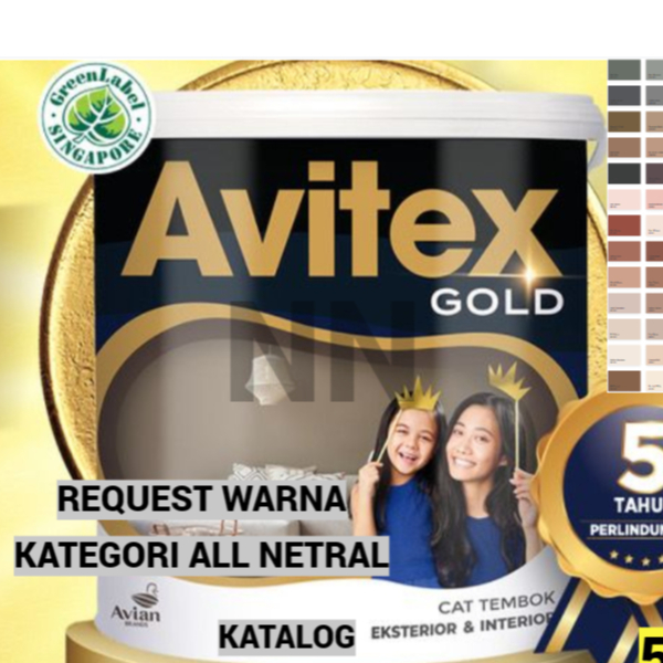 CAT TEMBOK AVITEX 5KG REQUEST WARNA ABU ABU AVITEX GOLD CAT DINDING CAT EXTERIOR CAT INTERIOR