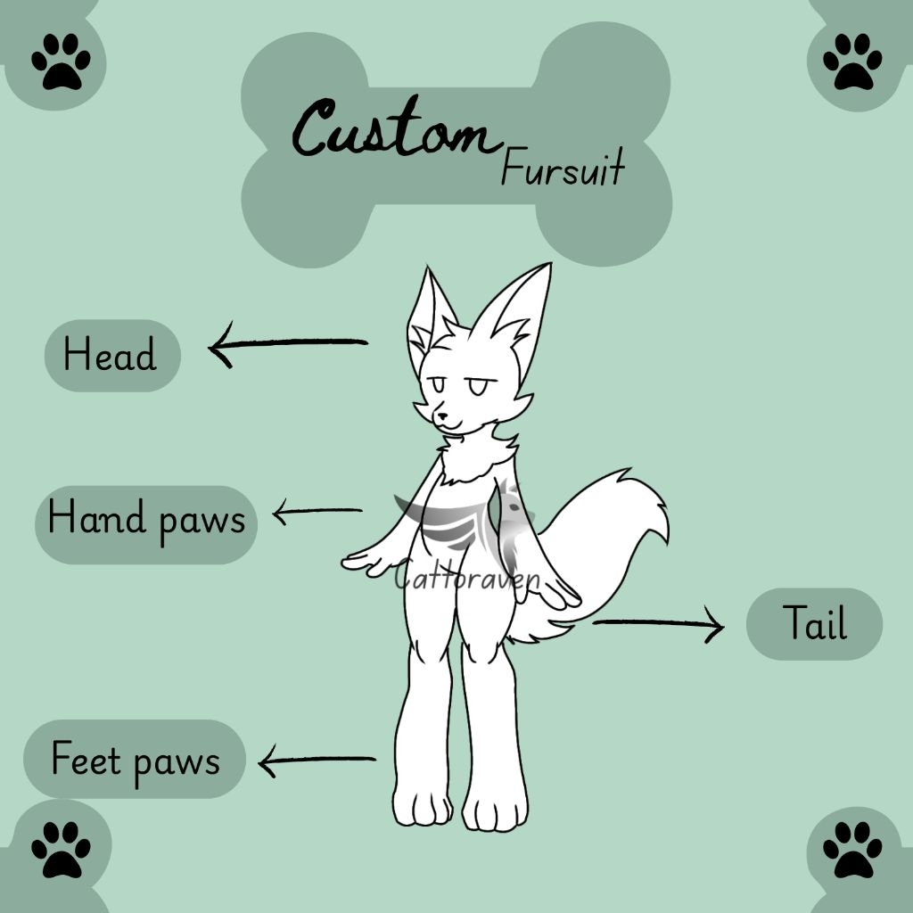 Custom fursuit paws tail cosplay