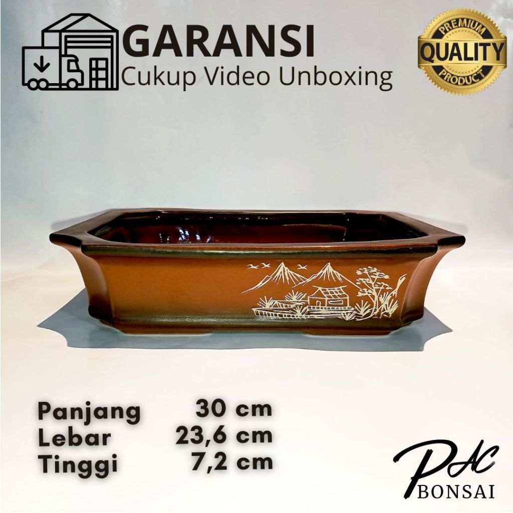 Pot Keramik Bonsai Sukulen Adenium Ukuran Medium