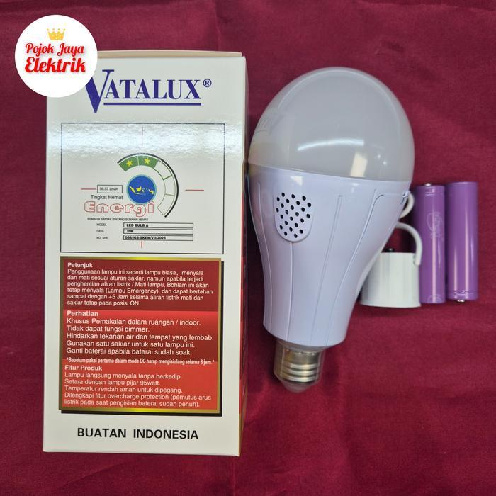 Lampu LED Bulb Emergency 20W Watt 2X1200mAh Vatalux