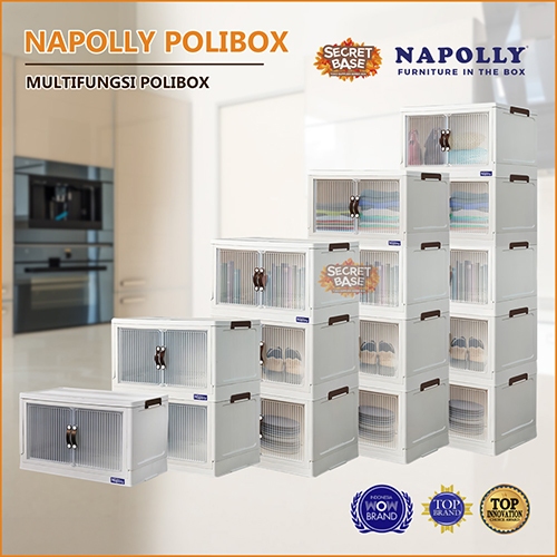 NAPOLLY POLIBOX SUSUN 1 ~ 5 + RODA - Almari Plastik / Bok / Lemari Jumbo