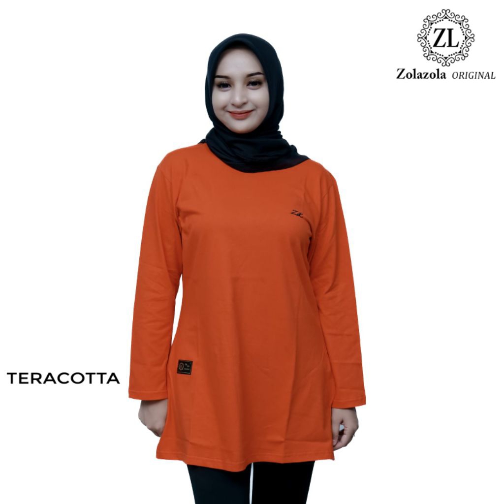 kaos tunik wanita oversize belah saping Zola zola original