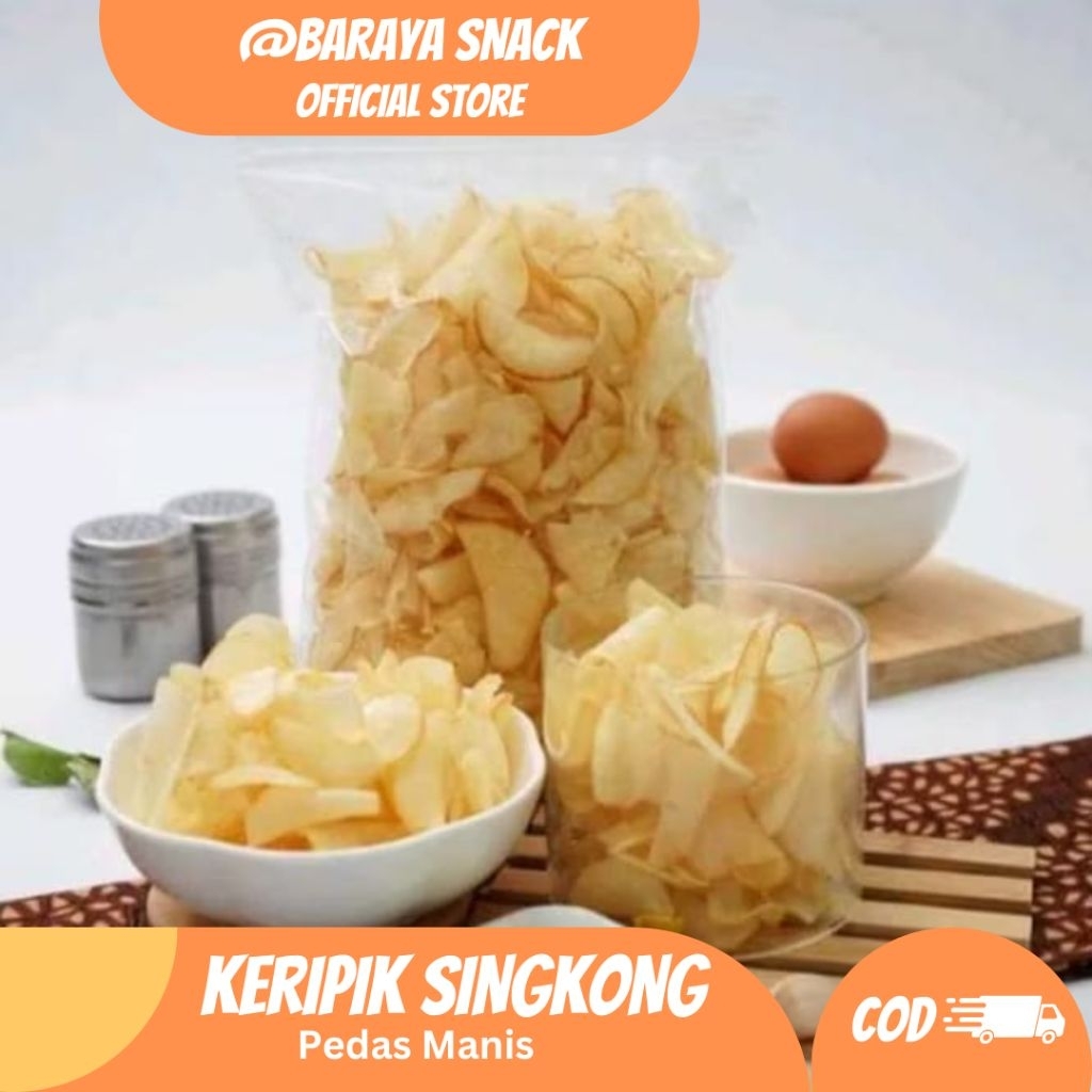 

Kripik Singkong terenak Berat 250grm dan 500grm Camilan Keripik Crispy Food Snack Cemilan Makanan