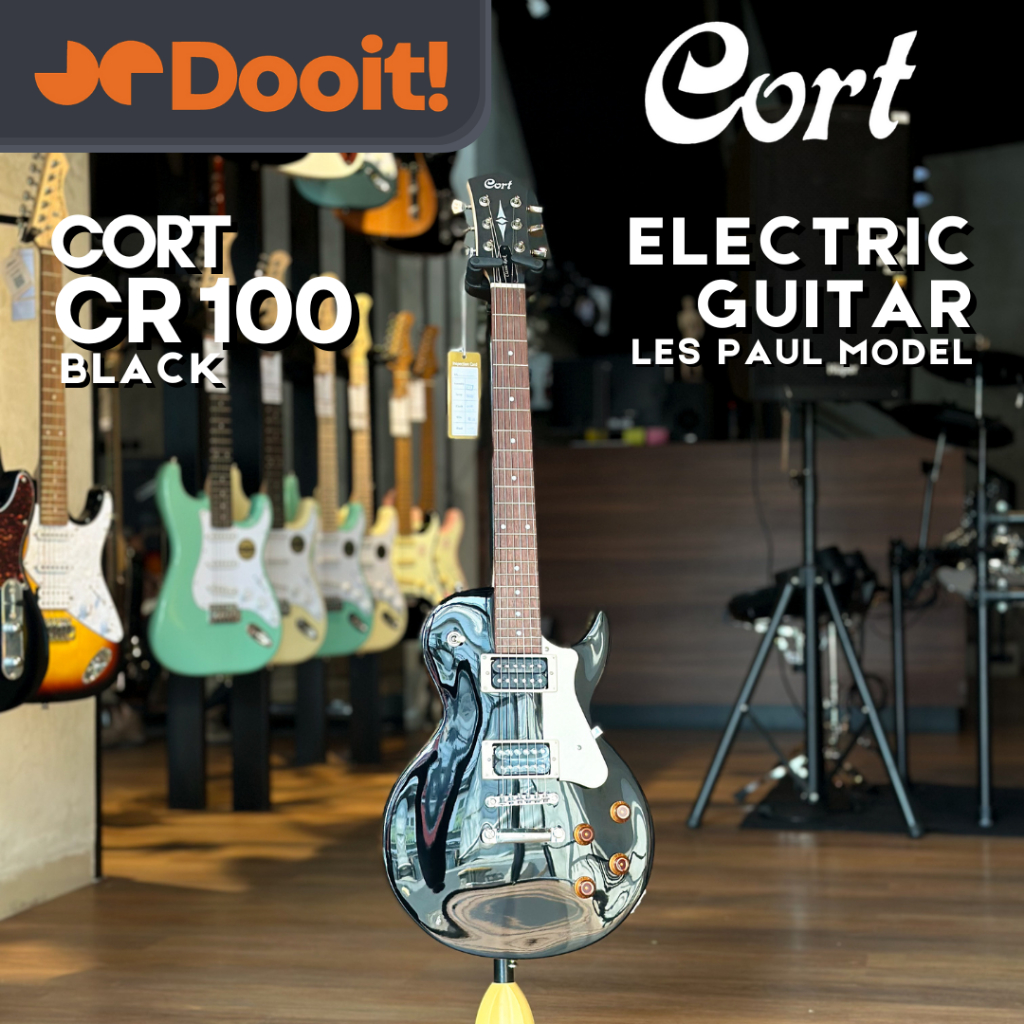 CORT CR 100 Black LP guitar electric Classic Rock / Les Paul gitar listrik elektrik Black